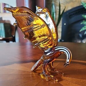 Amazing Handblown Sommeroso-Style Glass Raptor Bird Sculpture w/Complex Detail